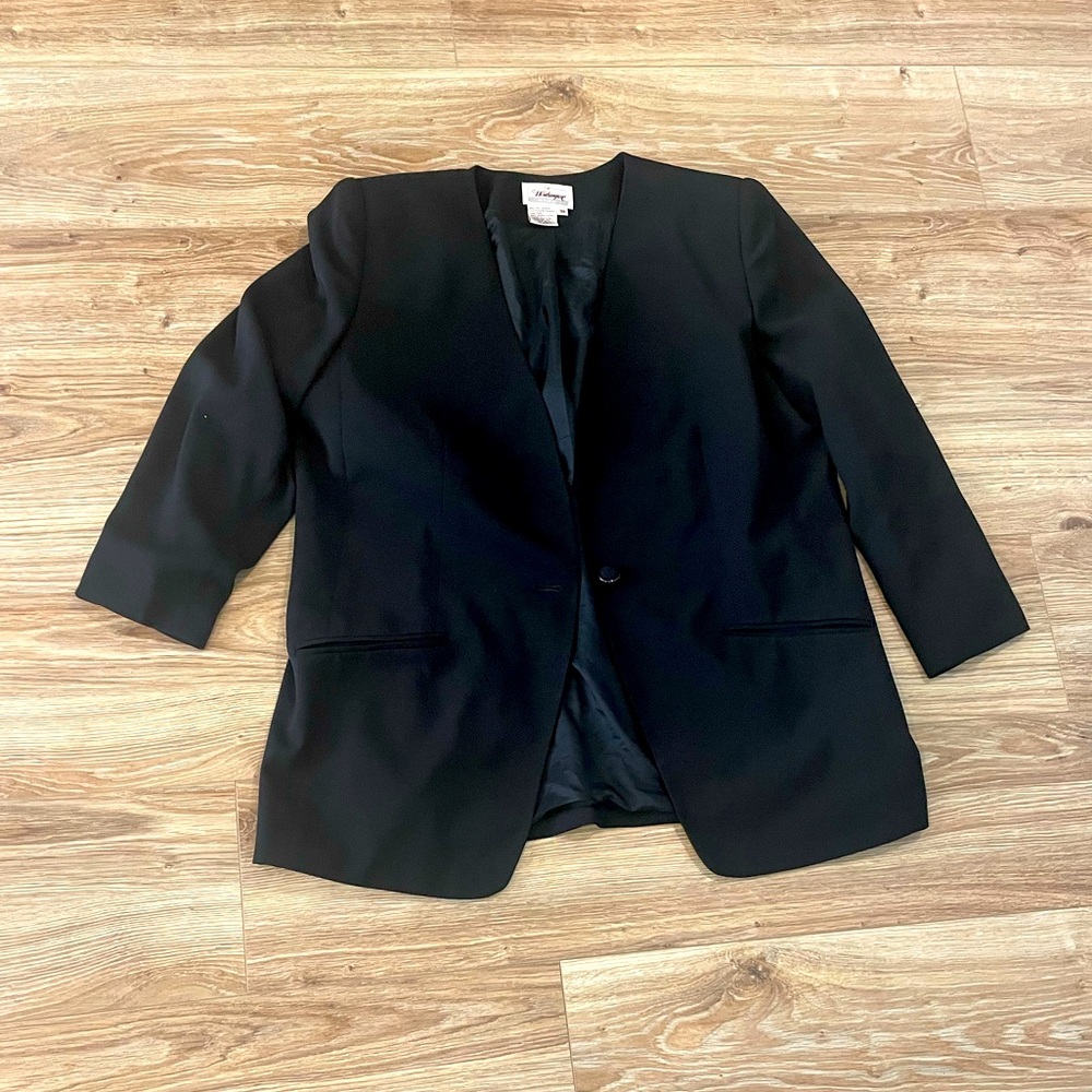 Worthington Women - Black Women’s Blazer with Shoulder Pads